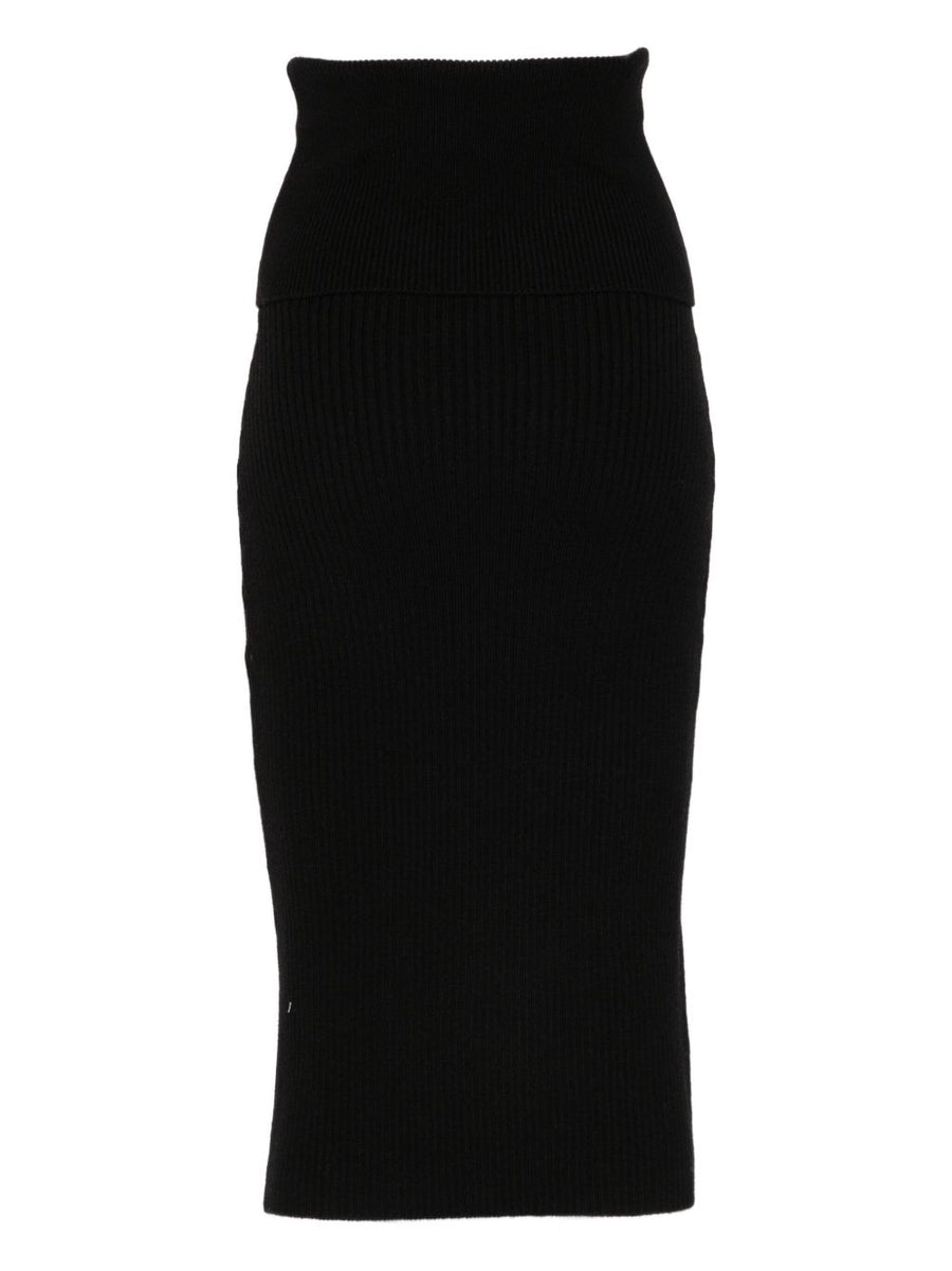 Iro Christy Wool Blend Skirt For Women Refined Warmth With Ribbed Knit Mid Length