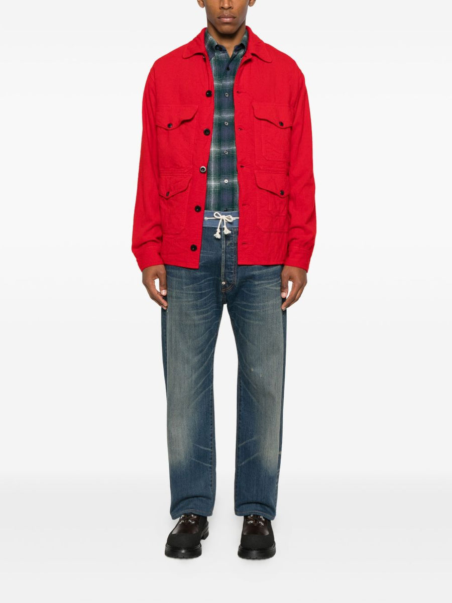 Junya Watanabe X Filson Wool Blend Jacket For Men Red Rugged Utility Meets Refined Style