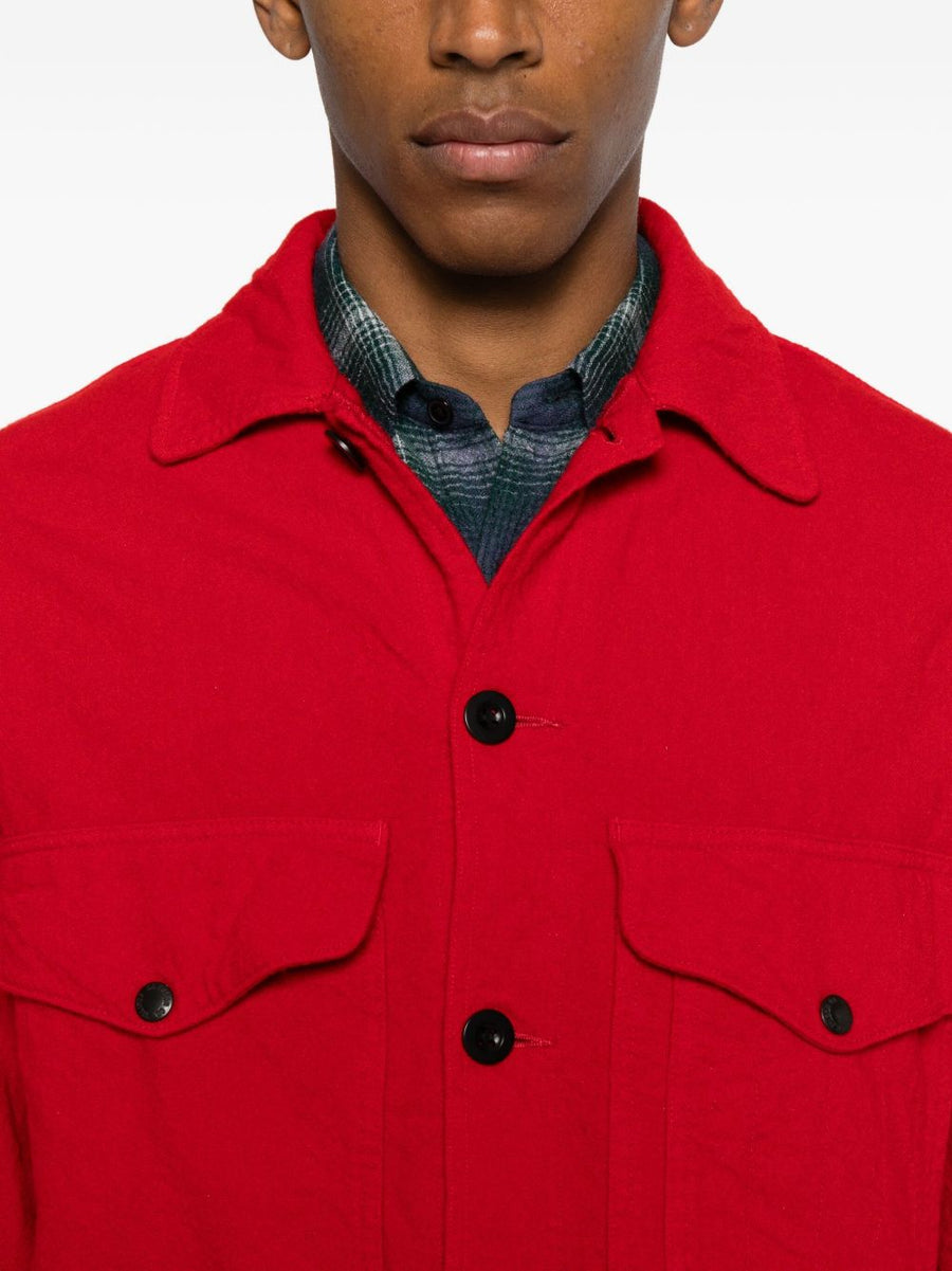 Junya Watanabe X Filson Wool Blend Jacket For Men Red Rugged Utility Meets Refined Style