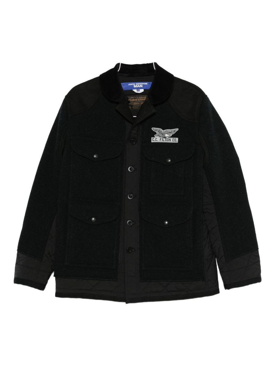 Junya Watanabe X Filson Wool Jacket For Men With Rugged Corduroy Collar And Quilted Panels