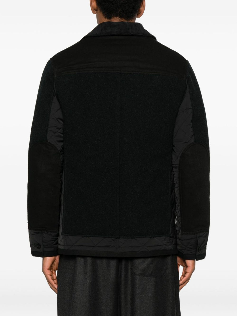 Junya Watanabe X Filson Wool Jacket For Men With Rugged Corduroy Collar And Quilted Panels