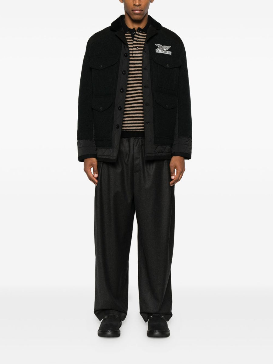 Junya Watanabe X Filson Wool Jacket For Men With Rugged Corduroy Collar And Quilted Panels