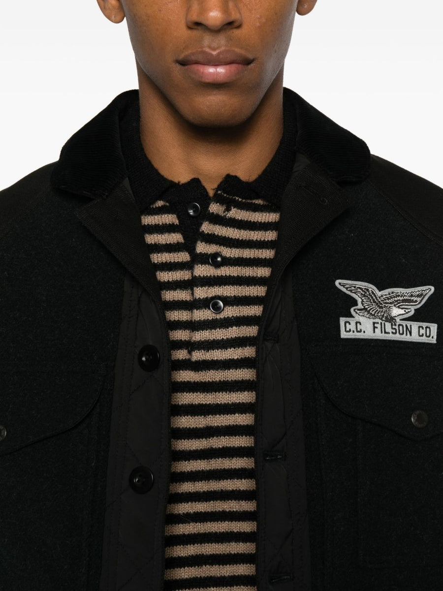 Junya Watanabe X Filson Wool Jacket For Men With Rugged Corduroy Collar And Quilted Panels