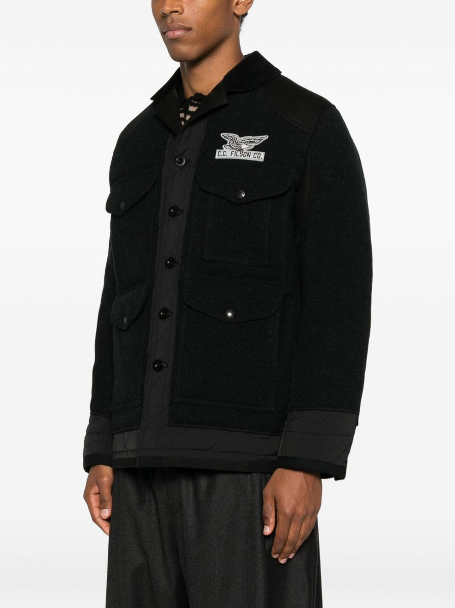 Junya Watanabe X Filson Wool Jacket For Men With Rugged Corduroy Collar And Quilted Panels