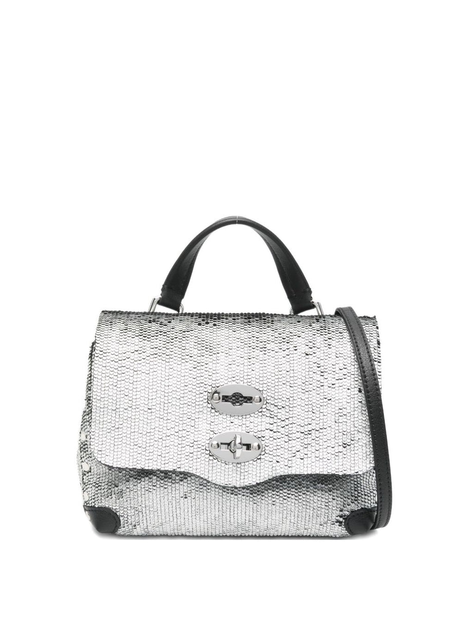 Zanellato Capsule Postina Shoulder Bag For Women On The Go Compact Silver Lamb Leather Luxury Double Turn Lock