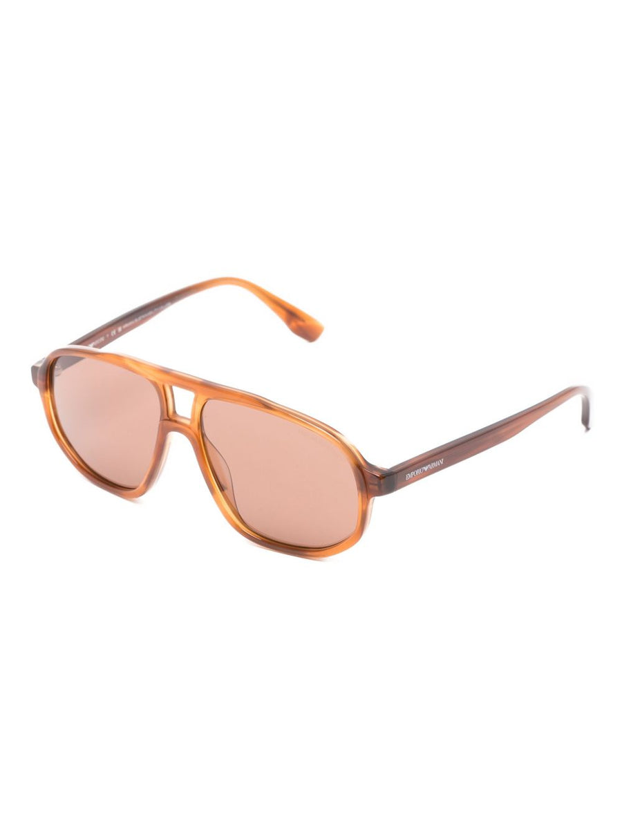 Emporio Armani Pilot Sunglasses For Men - Lightweight Geometric Frame With Pink Accent Luxury Eyewear