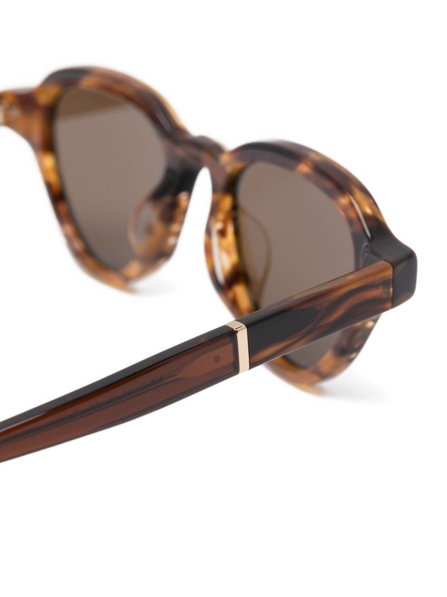 Emporio Armani Geometric Sunglasses for Men Brown Frame Tinted Lenses Nose Pads Comfort Luxury