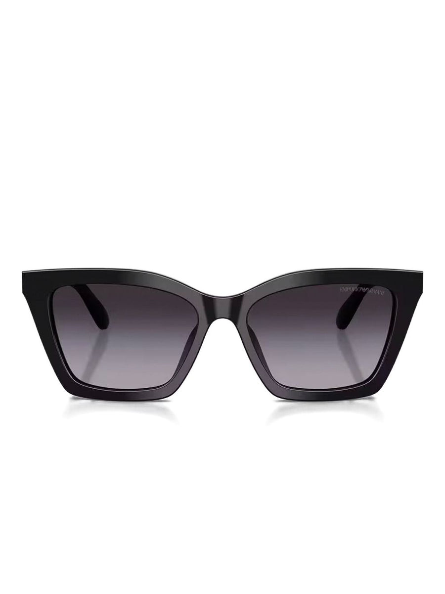 Emporio Armani Sunglasses For Women Cat Eye Brown Acetate Frame With Striped Gradient Lenses Case Included