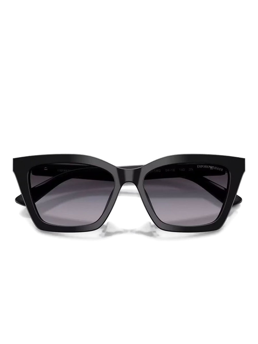 Emporio Armani Sunglasses For Women Cat Eye Brown Acetate Frame With Striped Gradient Lenses Case Included