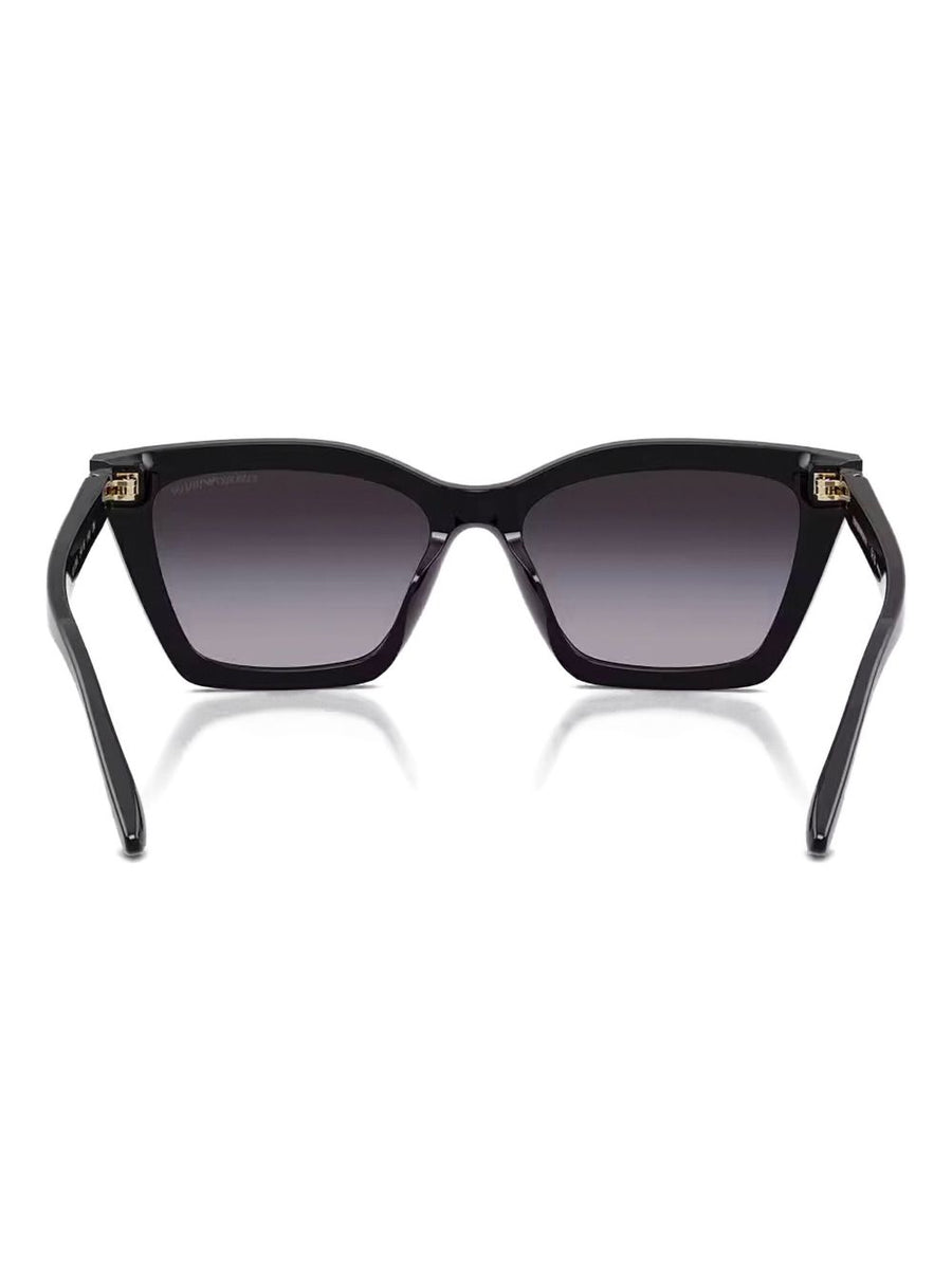 Emporio Armani Sunglasses For Women Cat Eye Brown Acetate Frame With Striped Gradient Lenses Case Included