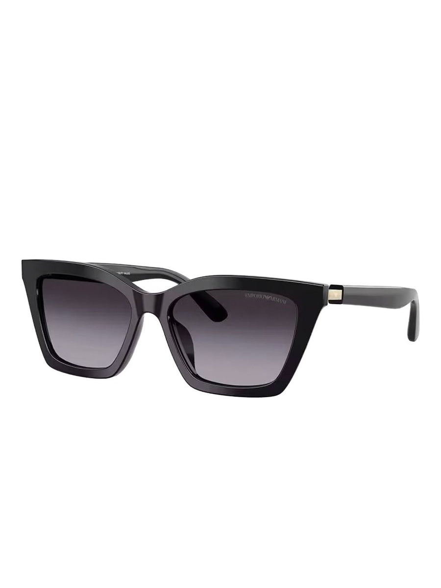 Emporio Armani Sunglasses For Women Cat Eye Brown Acetate Frame With Striped Gradient Lenses Case Included