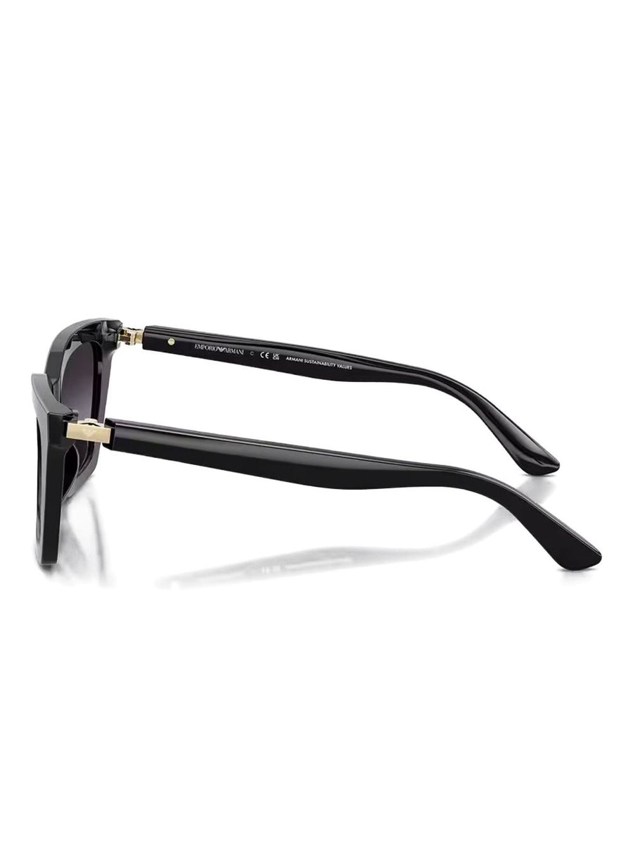 Emporio Armani Sunglasses For Women Cat Eye Brown Acetate Frame With Striped Gradient Lenses Case Included