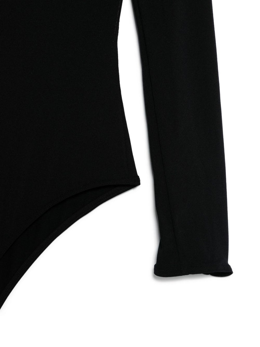 Wolford V Neck Bodysuit For Women Luxury Layering Top With Concealed Press Stud Fastening Modal Blend