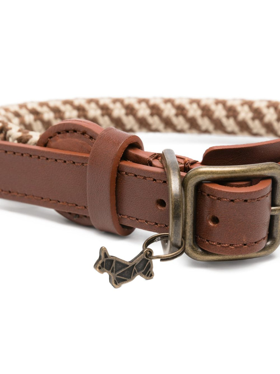 Poldo Dog Couture Timber Collar Beige With Brass Hardware Luxury Rustic Charm For Fashionable Dogs