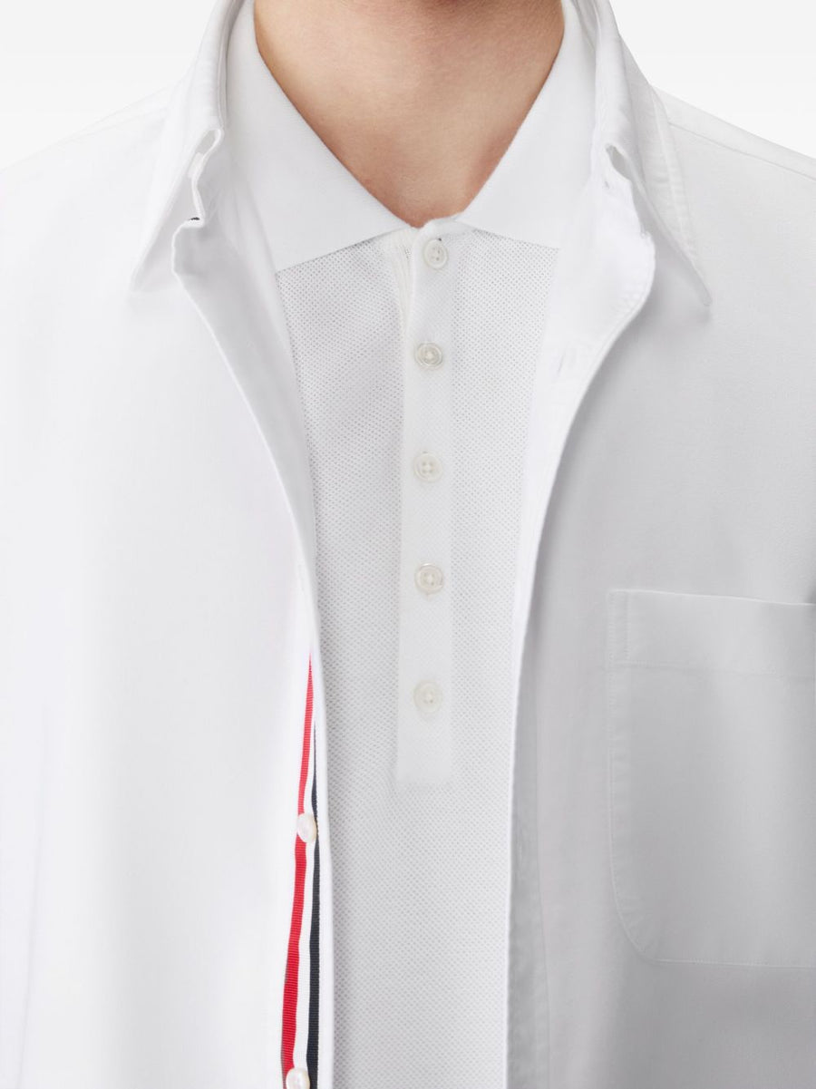 Thom Browne Cotton Polo Shirt For Men Breathable 100 Cotton With Classic Three Button Placket