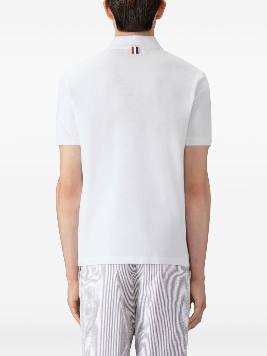 Thom Browne Cotton Polo Shirt For Men Breathable 100 Cotton With Classic Three Button Placket