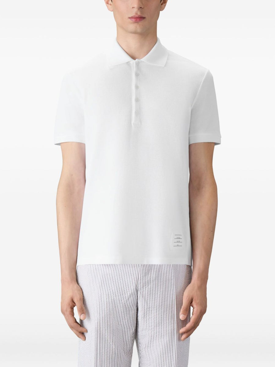 Thom Browne Cotton Polo Shirt For Men Breathable 100 Cotton With Classic Three Button Placket