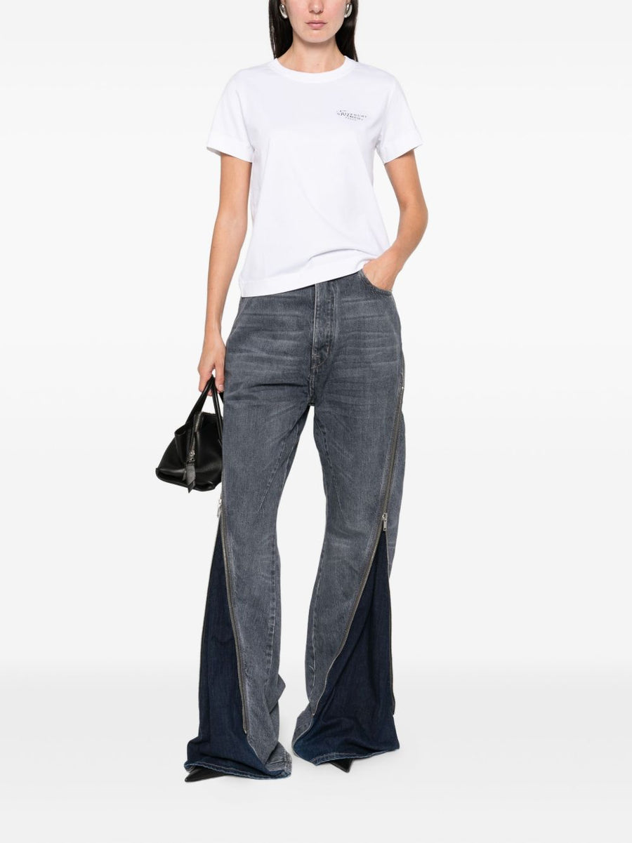 Givenchy Logo Cotton T Shirt For Women Luxurious 100 Percent Cotton White Round Neck Top