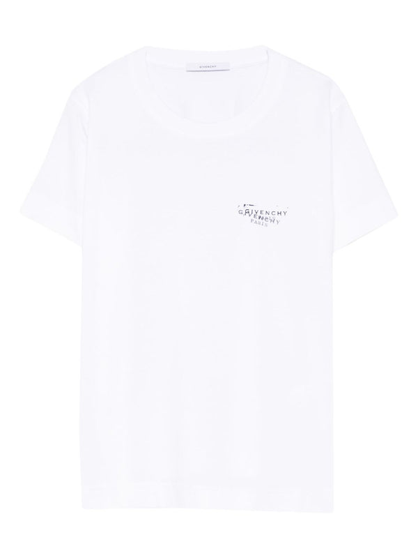 Givenchy Logo Cotton T Shirt For Women Luxurious 100 Percent Cotton White Round Neck Top