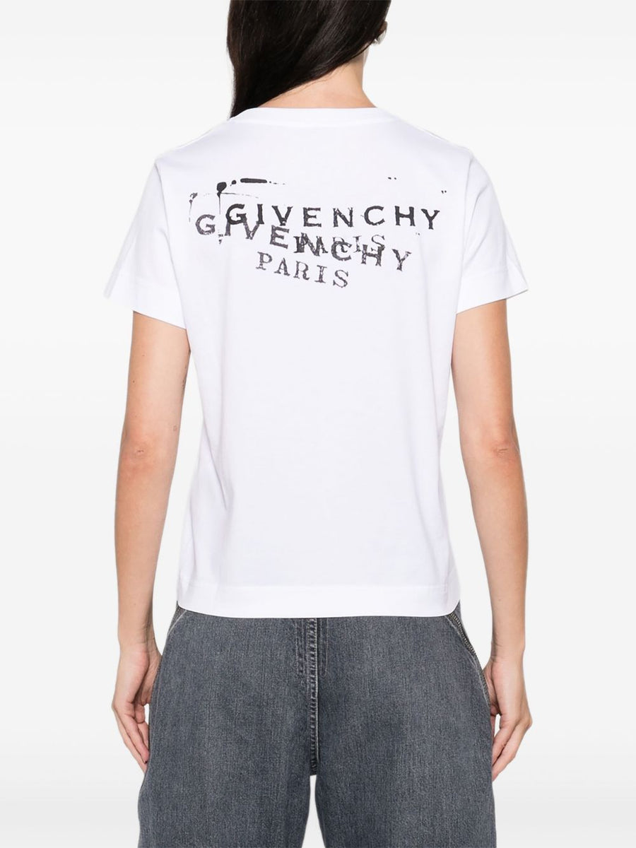 Givenchy Logo Cotton T Shirt For Women Luxurious 100 Percent Cotton White Round Neck Top