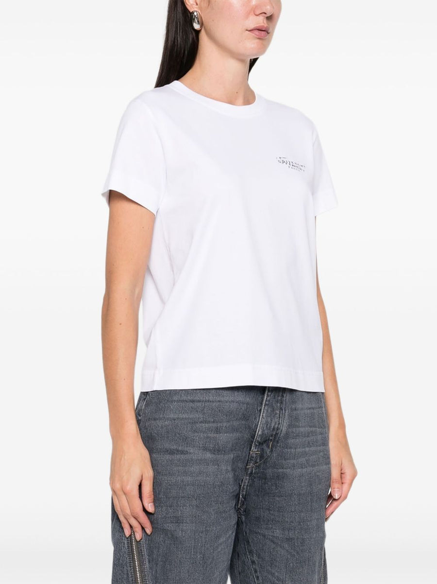 Givenchy Logo Cotton T Shirt For Women Luxurious 100 Percent Cotton White Round Neck Top