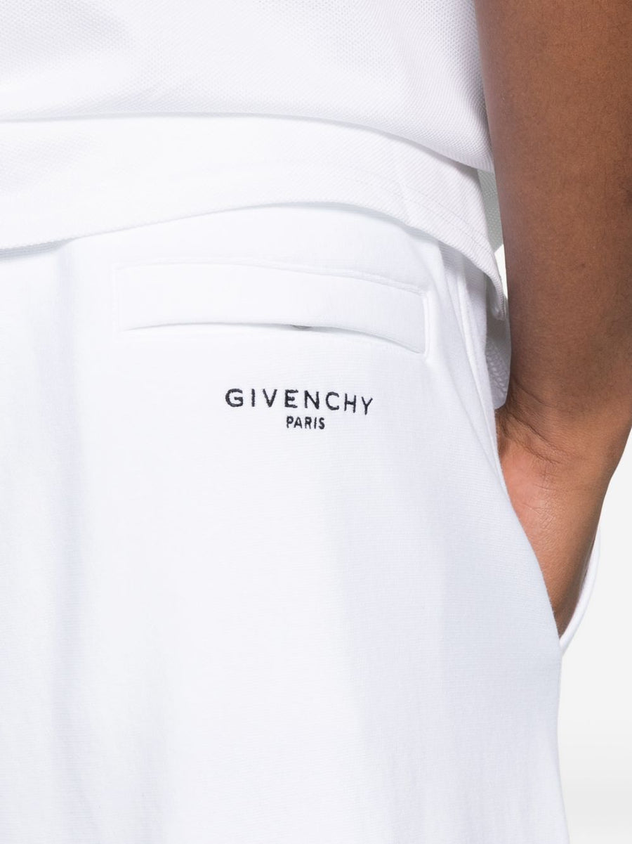 Givenchy Logo Cotton Shorts For Men Premium White 100 Percent Cotton With Logo Detail