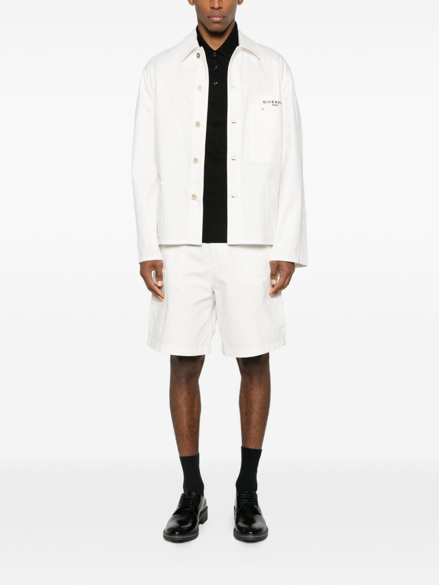 Givenchy White Denim Jacket For Men Premium Minimal Branding Spring Summer 2026