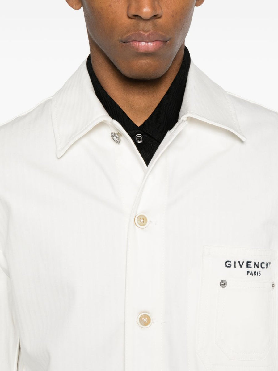 Givenchy White Denim Jacket For Men Premium Minimal Branding Spring Summer 2026
