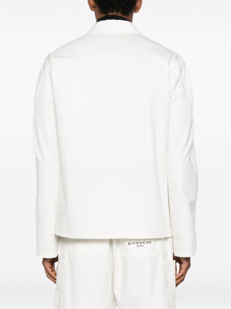 Givenchy White Denim Jacket For Men Premium Minimal Branding Spring Summer 2026