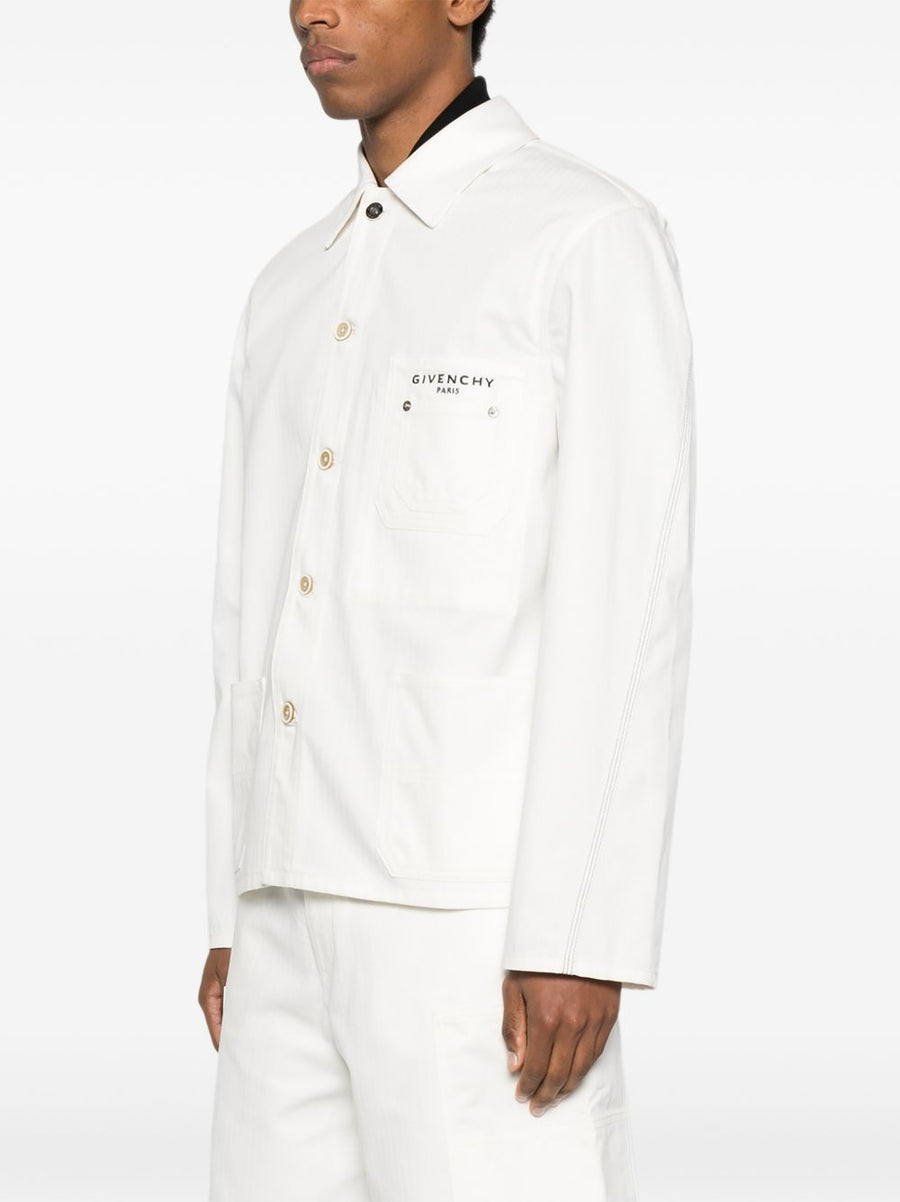 Givenchy White Denim Jacket For Men Premium Minimal Branding Spring Summer 2026