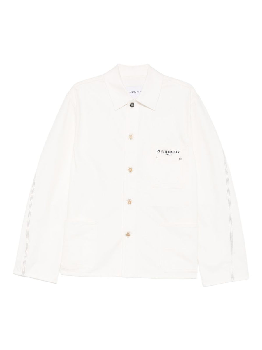 Givenchy White Denim Jacket For Men Premium Minimal Branding Spring Summer 2026