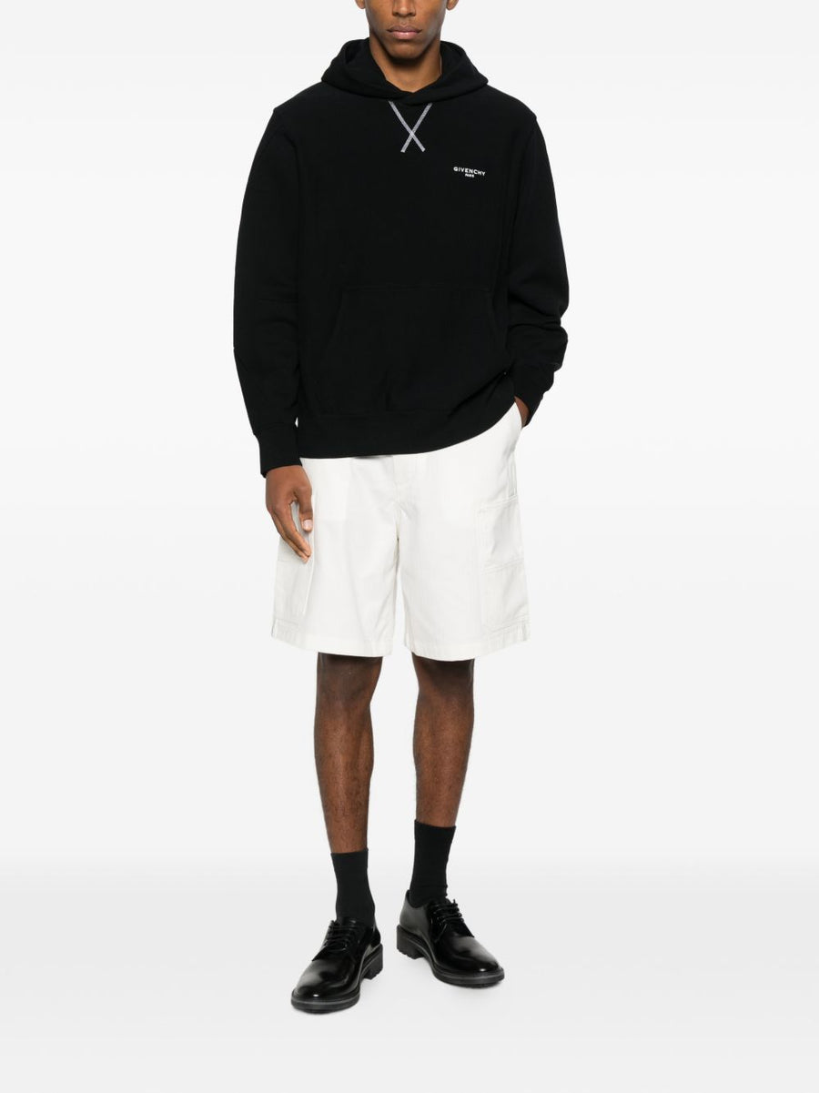 Givenchy Logo Cotton Hoodie For Men Premium Cross Stitch Black 100 Percent Cotton Casual Streetwear