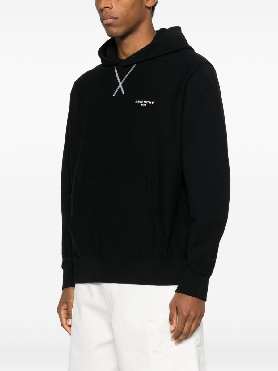 Givenchy Logo Cotton Hoodie For Men Premium Cross Stitch Black 100 Percent Cotton Casual Streetwear
