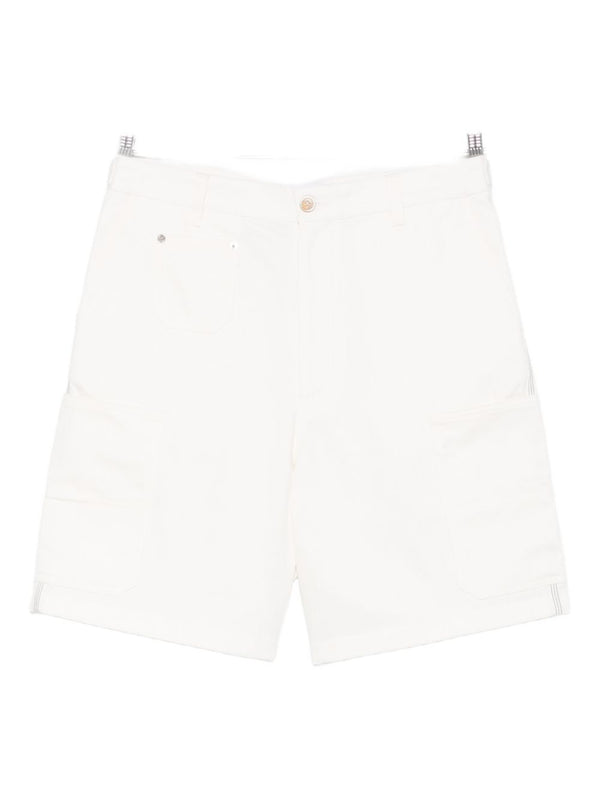 Givenchy White Denim Cargo Shorts For Active Men Premium 100 Percent Cotton With Cargo Pockets