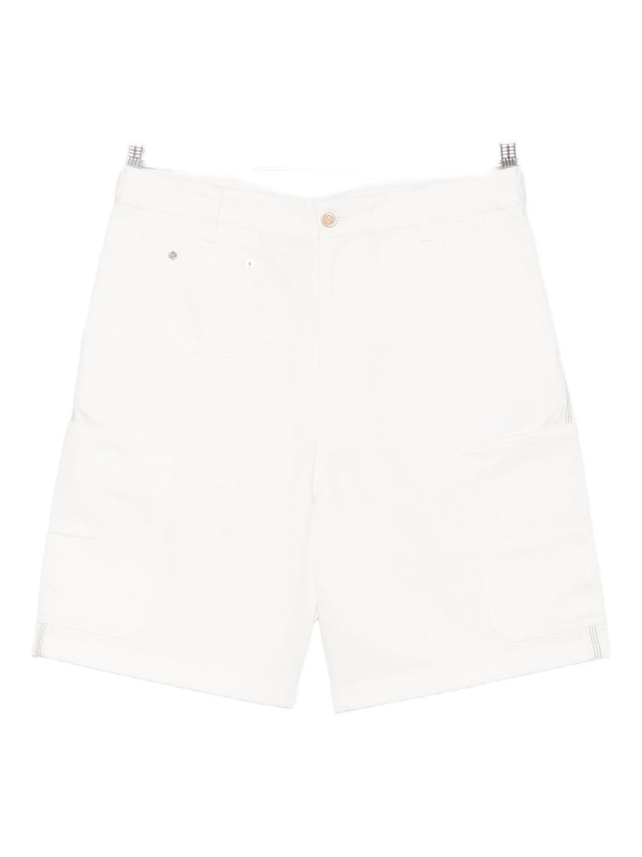 Givenchy White Denim Cargo Shorts For Active Men Premium 100 Percent Cotton With Cargo Pockets