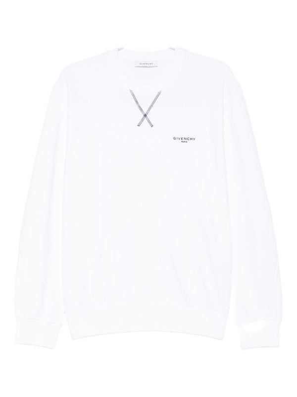 Givenchy Logo Cotton Hoodie For Men With Premium Comfort And White Embroidery Detail