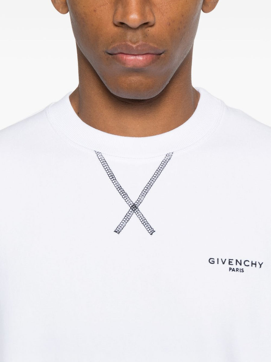 Givenchy Logo Cotton Hoodie For Men With Premium Comfort And White Embroidery Detail
