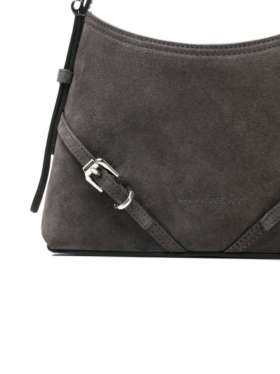 Givenchy Mini Voyou Bag Dark Grey Calf Leather Clutch Top Handle Detachable Strap For Women Day To Night Luxury