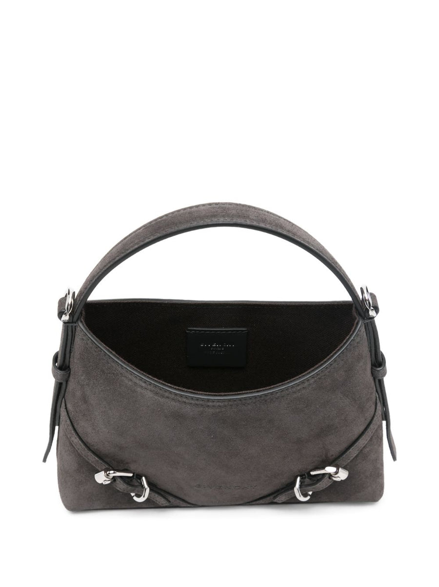 Givenchy Mini Voyou Bag Dark Grey Calf Leather Clutch Top Handle Detachable Strap For Women Day To Night Luxury