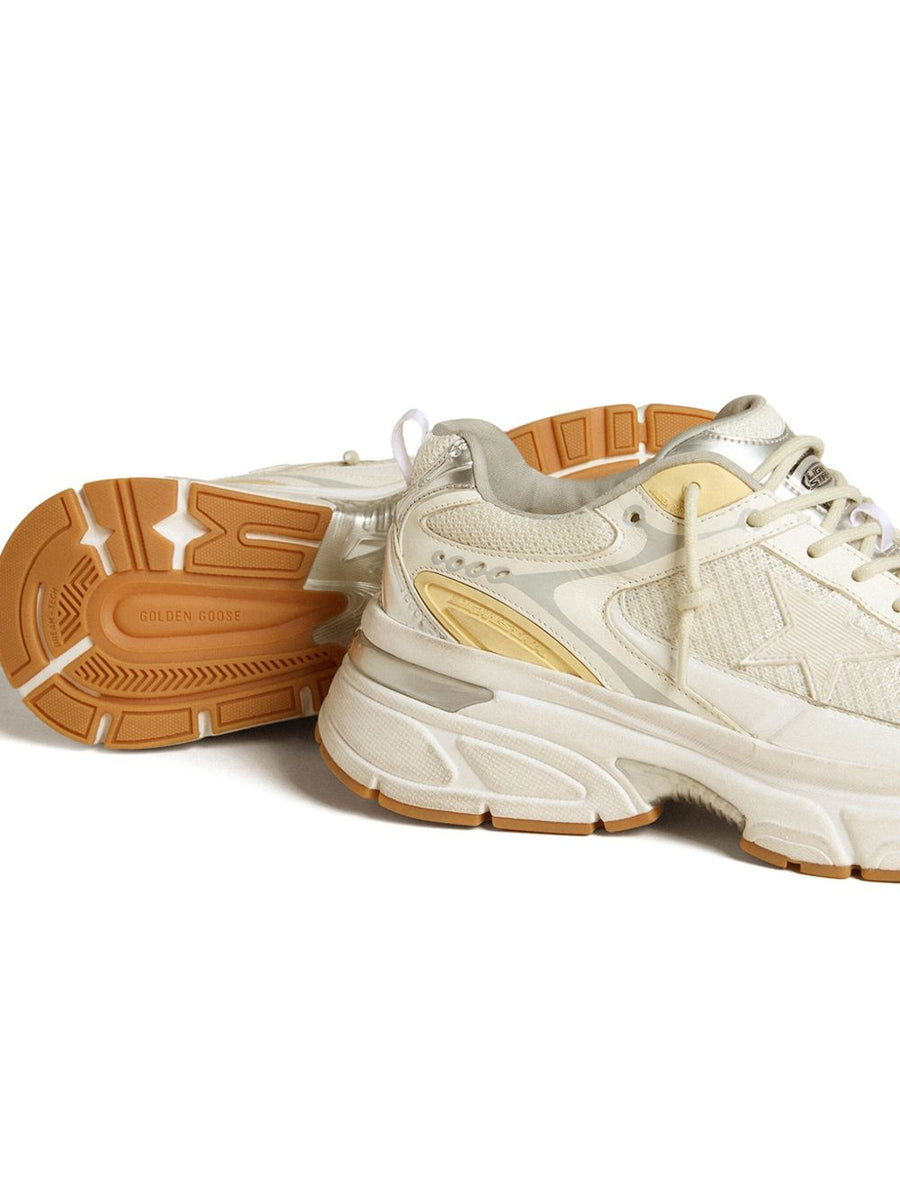 Golden Goose Lightstar Mens White Leather Sneaker With Iconic Star Detailing And All Day Comfort