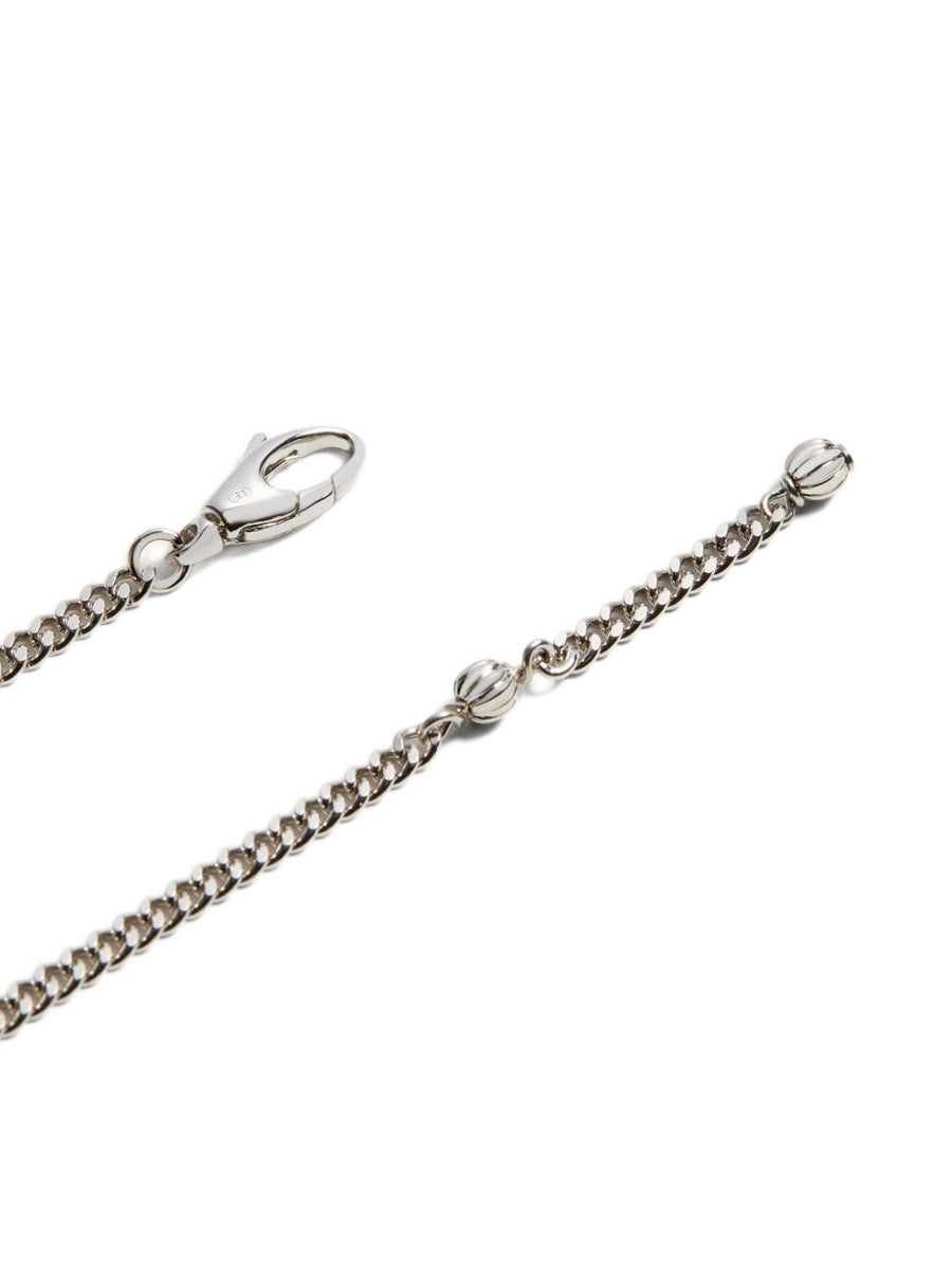 Valentino Garavani VLogo Signature Metal Bracelet For Men, Silver Tone Brass, Adjustable Clasp