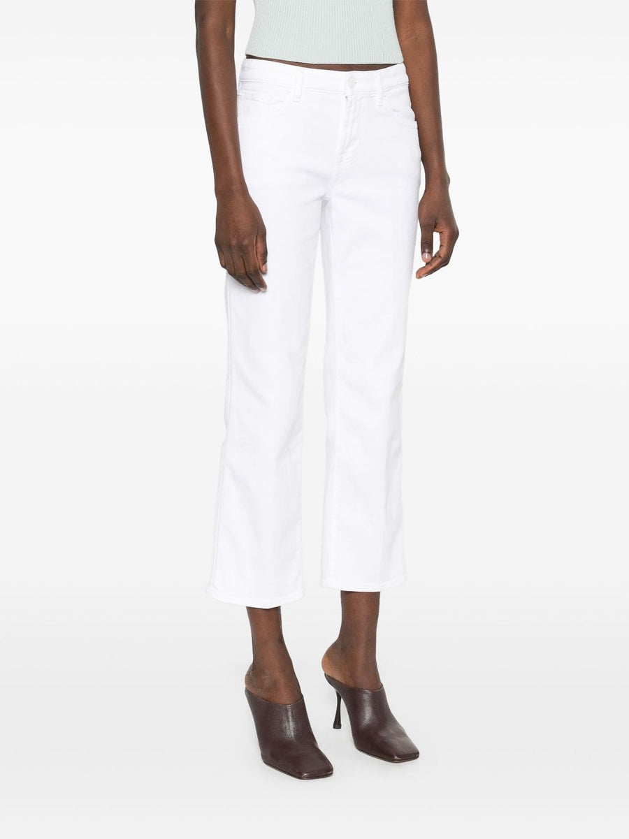Seven Calie White Straight Denim Jeans for Women With Concealed Fly Timeless Versatile Wardrobe Staple