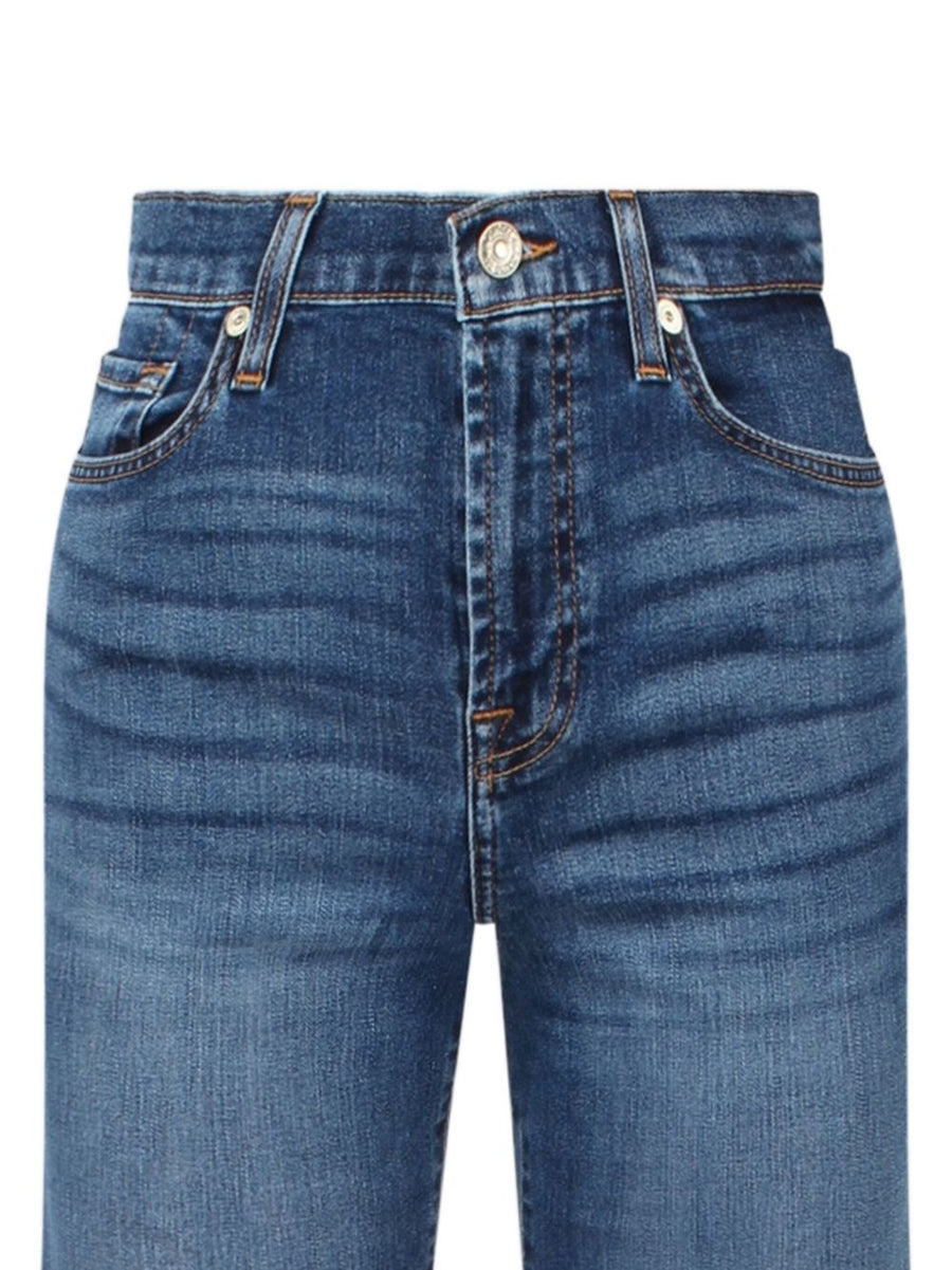 Seven Dojo Jeans Navy Concealed Fly Five Pocket Denim For Women Everyday Versatile Cotton Blend