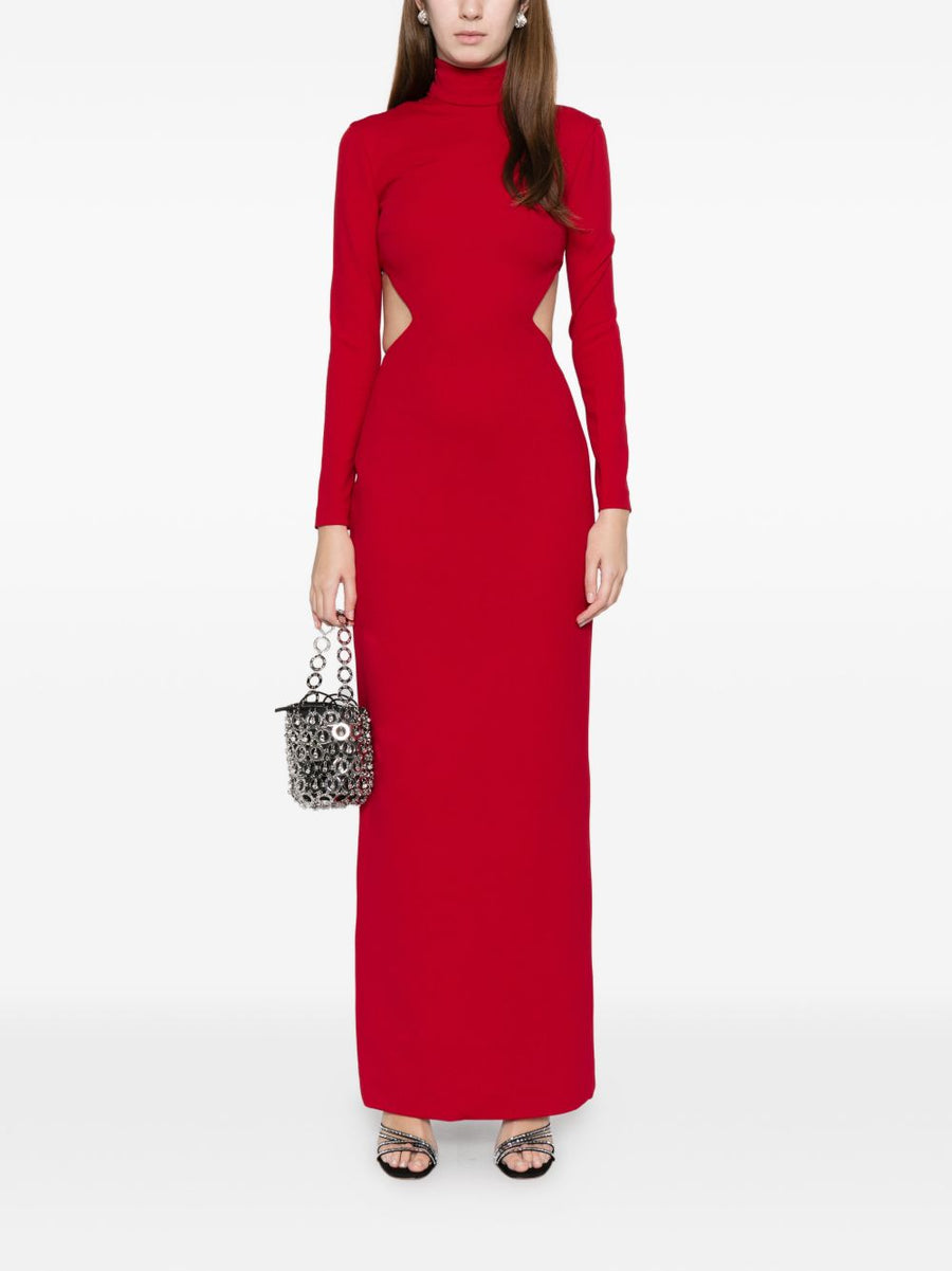 Solace London Wilma Maxi Dress Red Luxurious Back Cutout And Back Zip For Women Everywhere