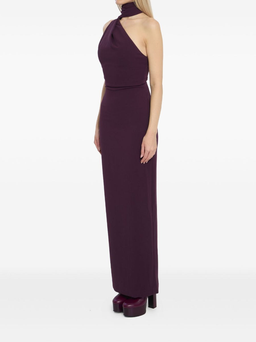 Solace London Demi Violet Maxi Dress With Back Zip Slit For Women Luxury Evening Wear
