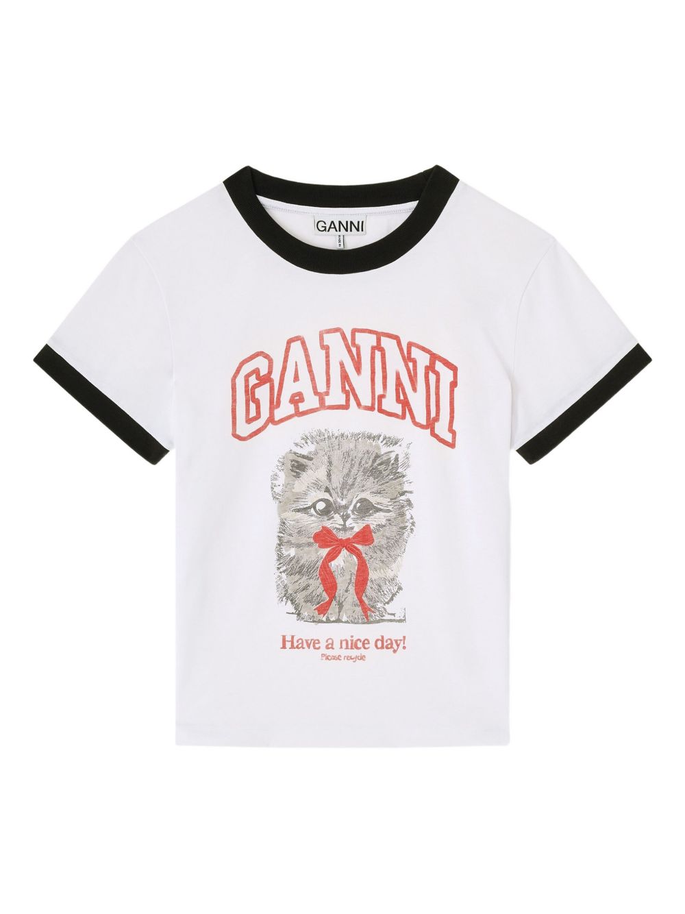 Ganni Margot Kitty organic cotton t-shirt