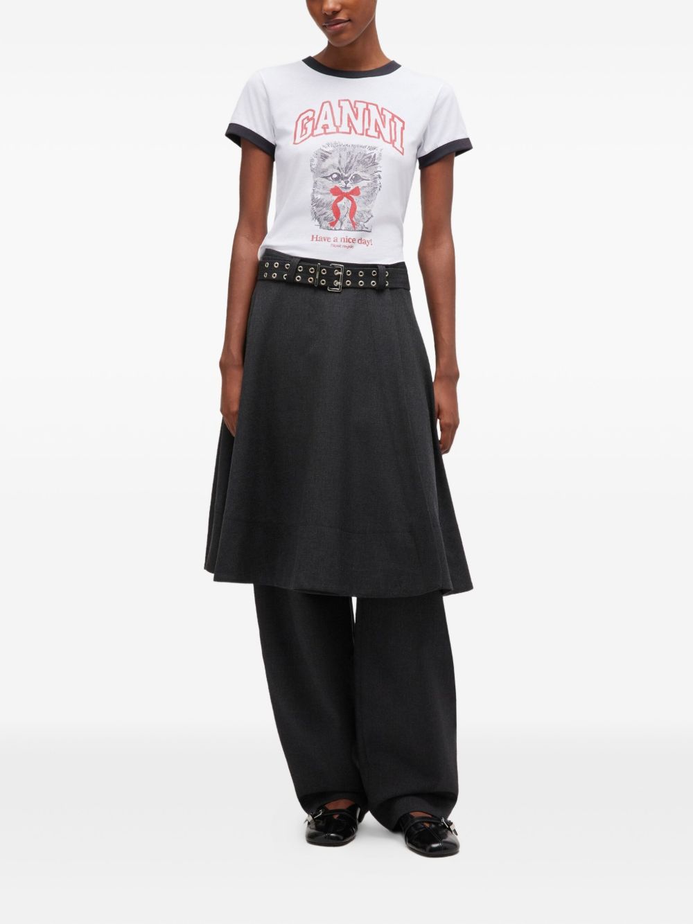 Ganni Margot Kitty organic cotton t-shirt