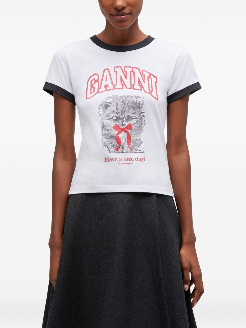 Ganni Margot Kitty organic cotton t-shirt