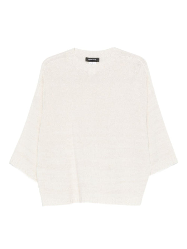 Fabiana Filippi Wool Blend Sweater For Women Timeless Beige Merino Silk Cashmere Luxurious Versatile