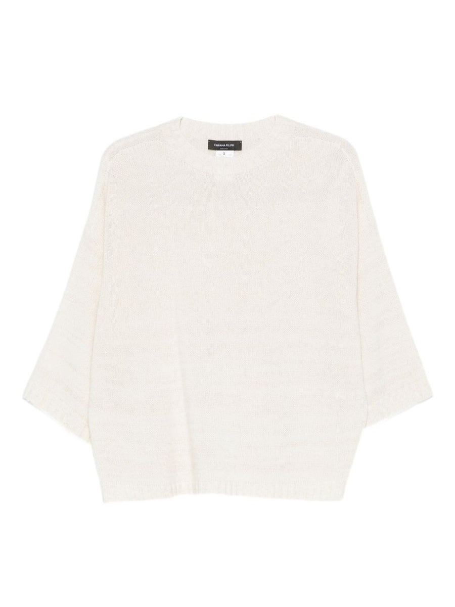 Fabiana Filippi Wool Blend Sweater For Women Timeless Beige Merino Silk Cashmere Luxurious Versatile